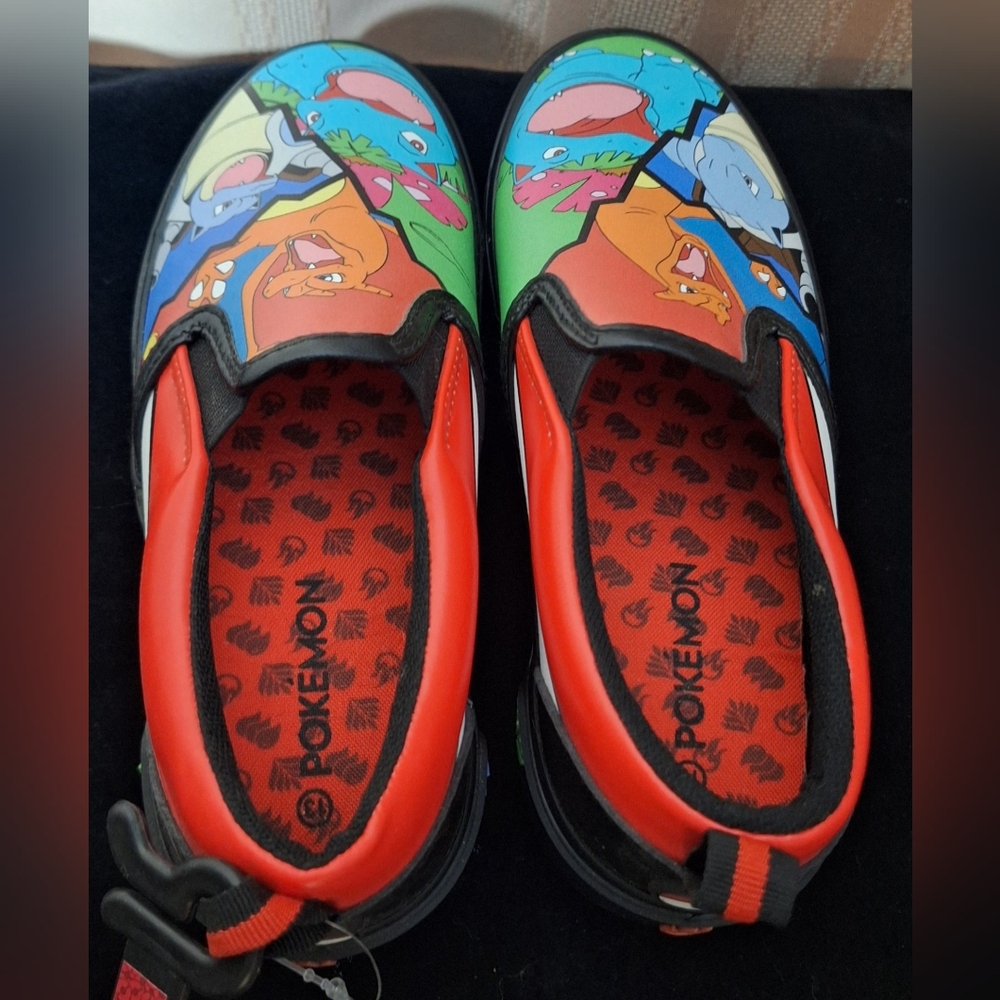 POKEMON Kids Slip-on Sneakers with Red and Blue Characters - Picture 5 of 7